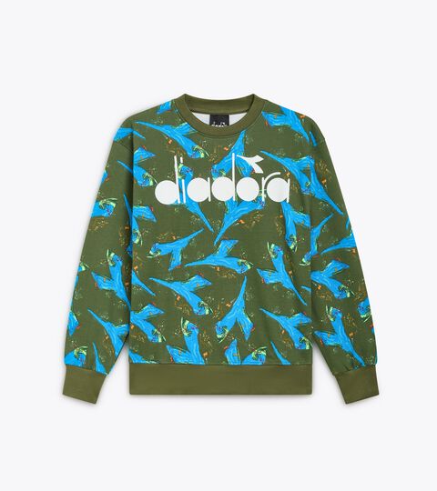 Crewneck sweatshirt - Boy JB. SWEATSHIRT CREW LOGO AOP GREEN MILITARY - Diadora